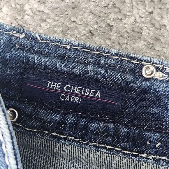 Vigoss Jeans‎ Womens 4 Chelsea Capri Distressed Stretch Thick Stitch Wide Baggy - Picture 5 of 15